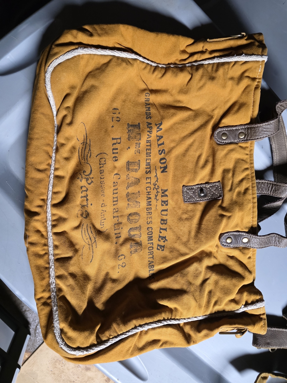 Women's Canvas Tote Bag in Mustard Yellow - Casual Everyday Carry